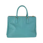 PRADA Tote Bag leather Green Mint Green Gold Metal Tote Bag handbag Safiano TriangleWith logo Galleria Women Used Authentic