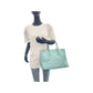 PRADA Tote Bag leather Green Mint Green Gold Metal Tote Bag handbag Safiano TriangleWith logo Galleria Women Used Authentic