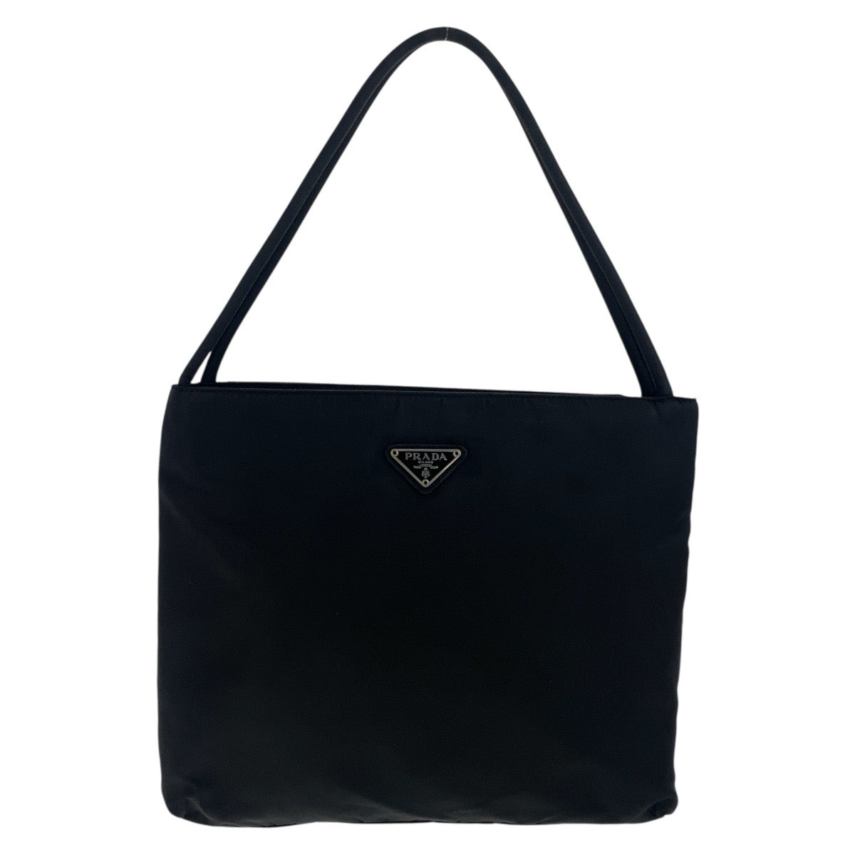 PRADA Tote Bag Nylon black Tote Bag Shoulder Bag Test Triangle With logo Women Used Authentic