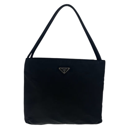 PRADA Tote Bag Nylon black Tote Bag Shoulder Bag Test Triangle With logo Women Used Authentic
