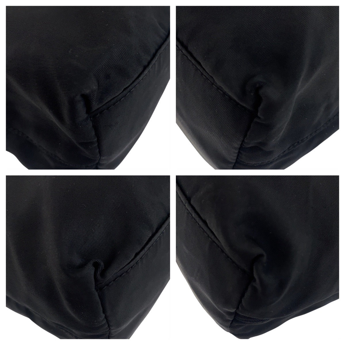 PRADA Tote Bag Nylon black Tote Bag Shoulder Bag Test Triangle With logo Women Used Authentic