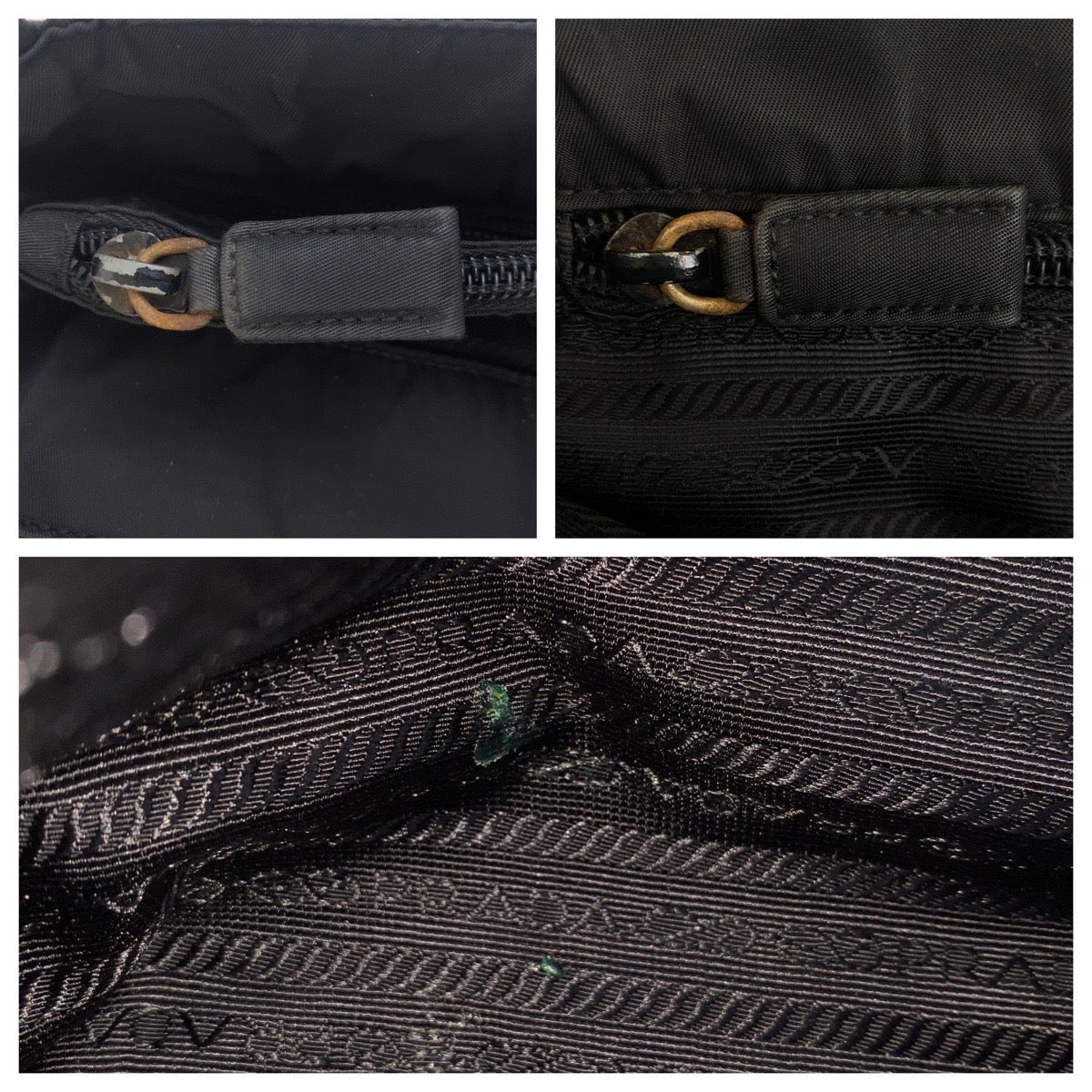 PRADA Tote Bag Nylon black Tote Bag Shoulder Bag Test Triangle With logo Women Used Authentic