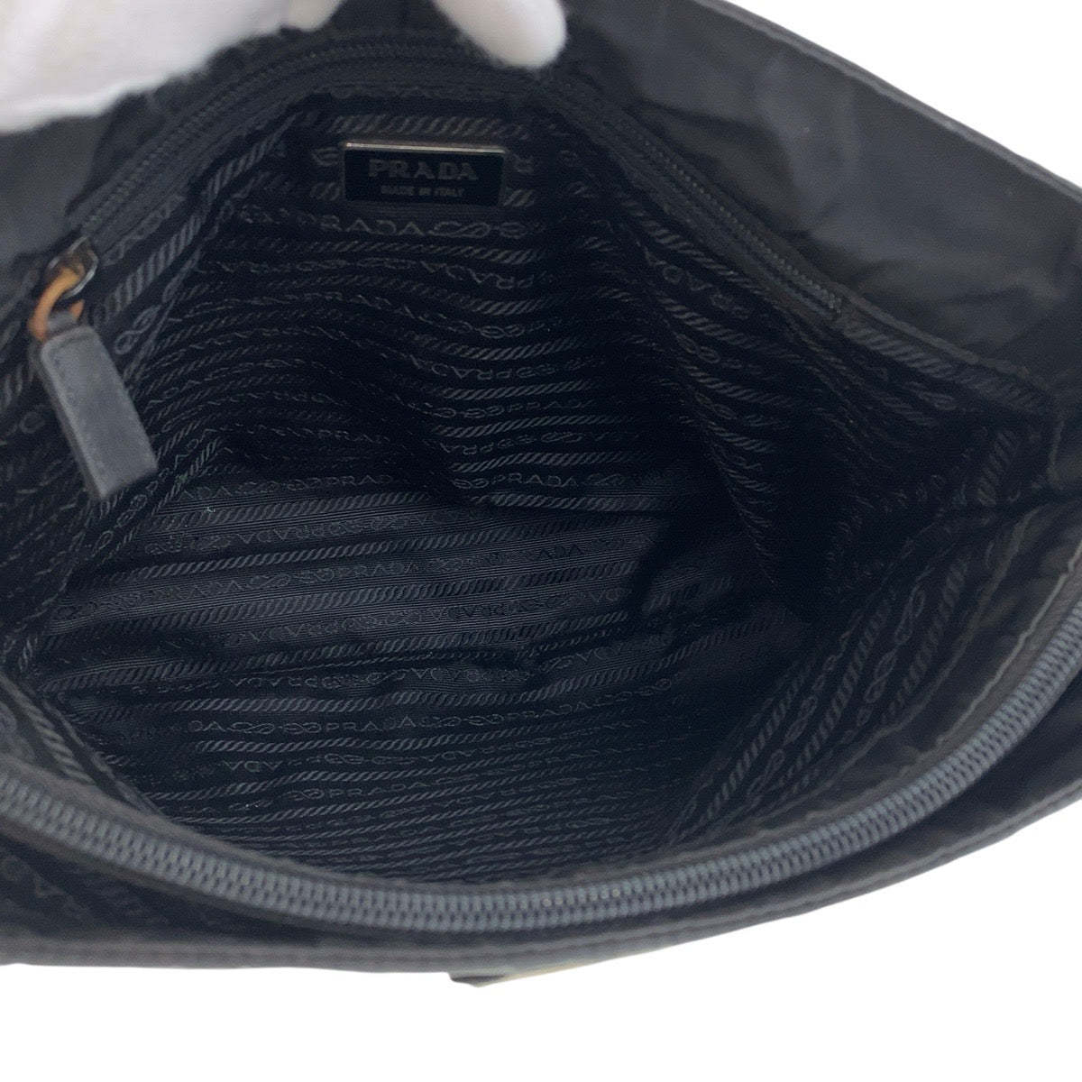 PRADA Tote Bag Nylon black Tote Bag Shoulder Bag Test Triangle With logo Women Used Authentic