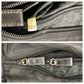 PRADA Tote Bag Nylon Black SilverMetal Tote Bag Shoulder Bag Test Triangle With logo Women Used Authentic