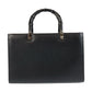 GUCCI Handbag 002 1035 leather Black Gold Metal Handbag Tote Bag Shoulder Bag 2way Bamboo Women Used Authentic