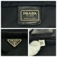 PRADA Tote Bag Nylon Black SilverMetal Tote Bag handbag Test Triangle With logo Women Used Authentic