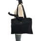 PRADA Tote Bag Nylon Black SilverMetal Tote Bag handbag Test Triangle With logo Women Used Authentic