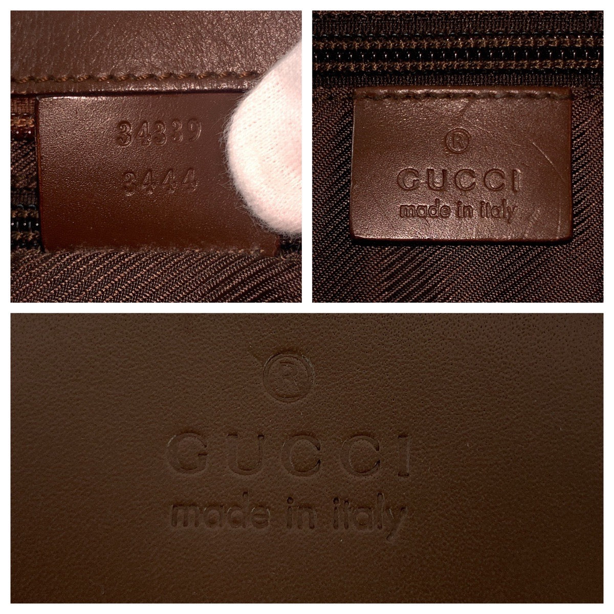 GUCCI Tote Bag 34339 GG canvas, leather Beige brown Tote Bag Shoulder Bag Women Used Authentic