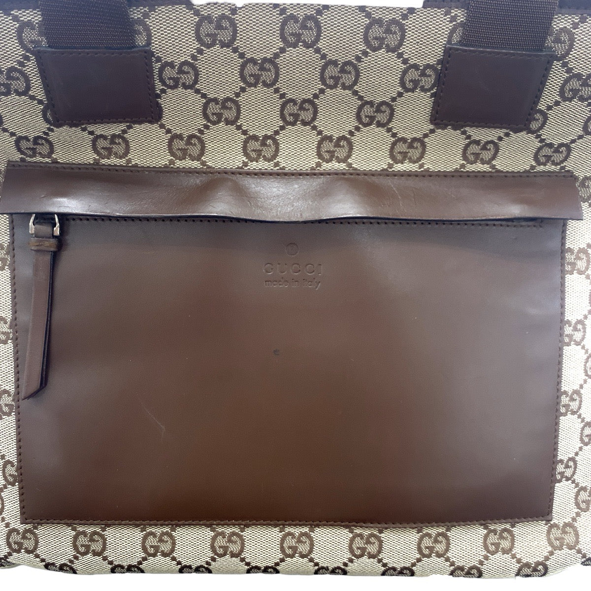 GUCCI Tote Bag 34339 GG canvas, leather Beige brown Tote Bag Shoulder Bag Women Used Authentic