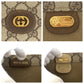 GUCCI Tote Bag 002.63.0048 GG Supreme Canvas Beige Brown Gold Metal Tote Bag Shoulder back Sherry Line Old Gucci Women Used Authentic