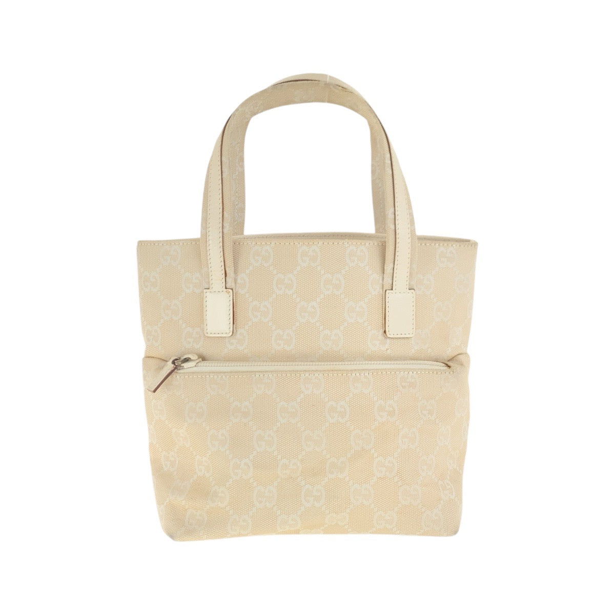 GUCCI Tote Bag 002.1079 GG canvas Beige Ivory Tote Bag handbag Women Used Authentic