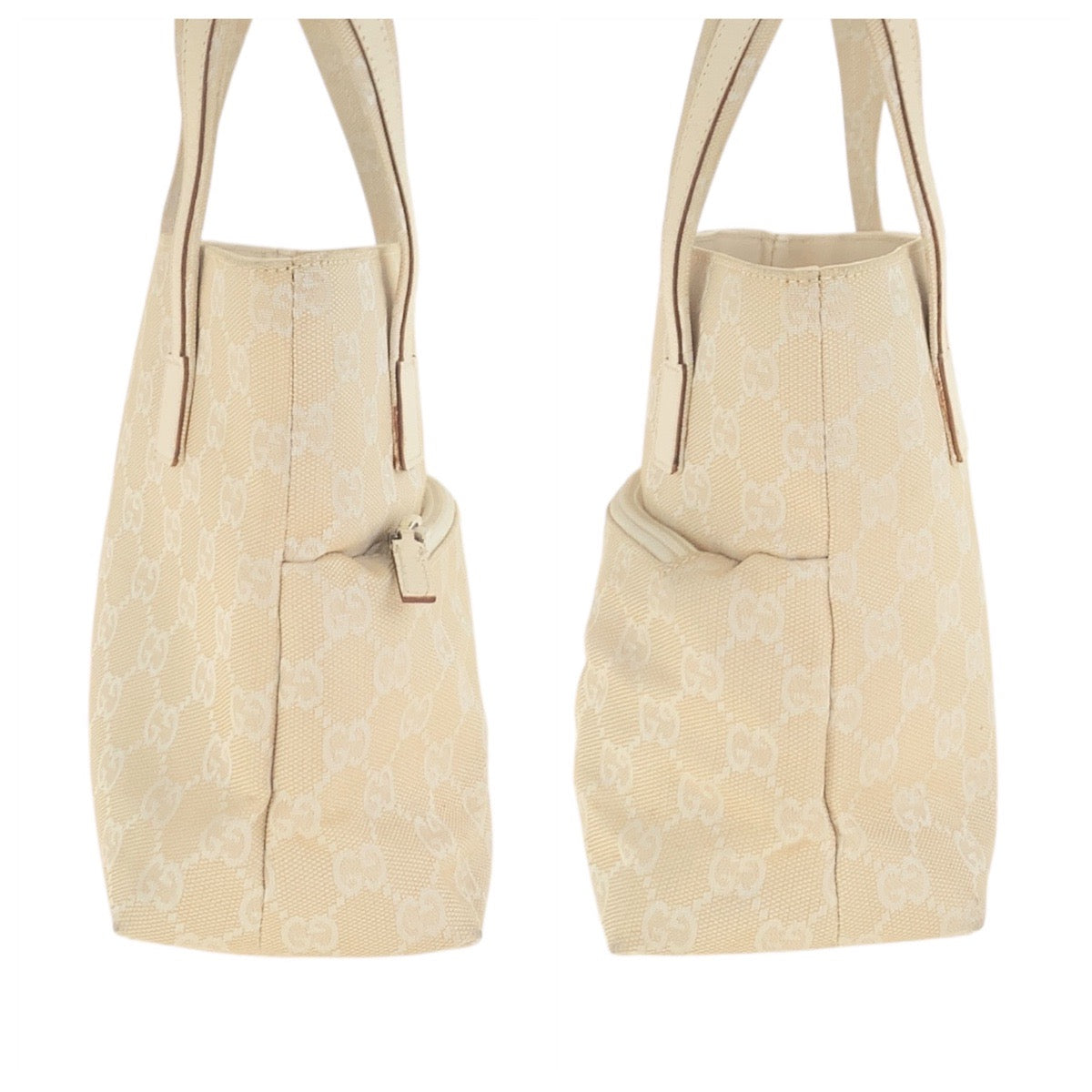 GUCCI Tote Bag 002.1079 GG canvas Beige Ivory Tote Bag handbag Women Used Authentic