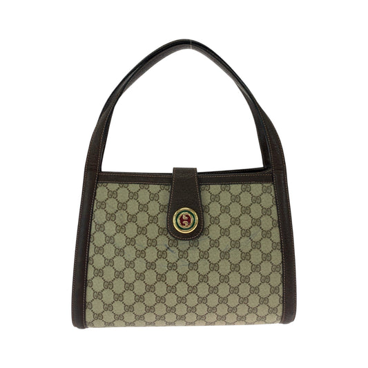GUCCI Shoulder Bag GG Supreme Canvas Beige Brown Gold Metal Shoulder Bag Shoulder Bag Old Gucci Women Used Authentic