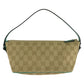 GUCCI Handbag 07198 GG canvas, leather Beige Green SilverMetal Handbag accessory pouch Women Used Authentic