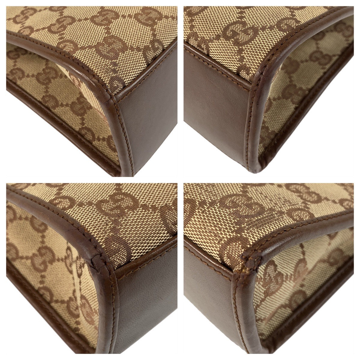 GUCCI Handbag 002 1068 GG canvas Beige Brown SilverMetal Jackie