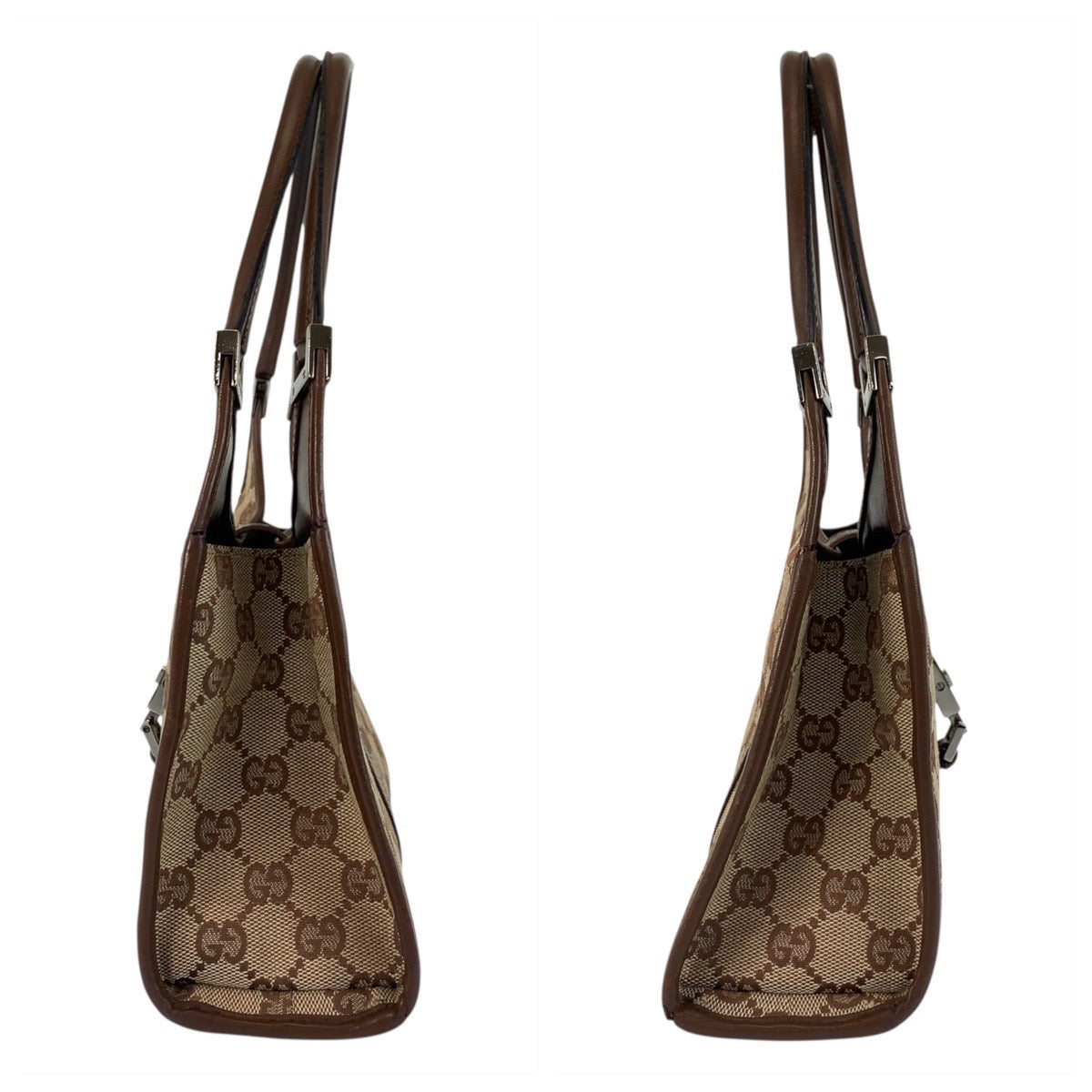 GUCCI Handbag 002 1068 GG canvas Beige Brown SilverMetal Jackie