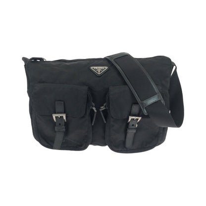 PRADA Shoulder Bag Nylon black Jolder Bag Messenger Bag Test Triangle With logo Women Used Authentic