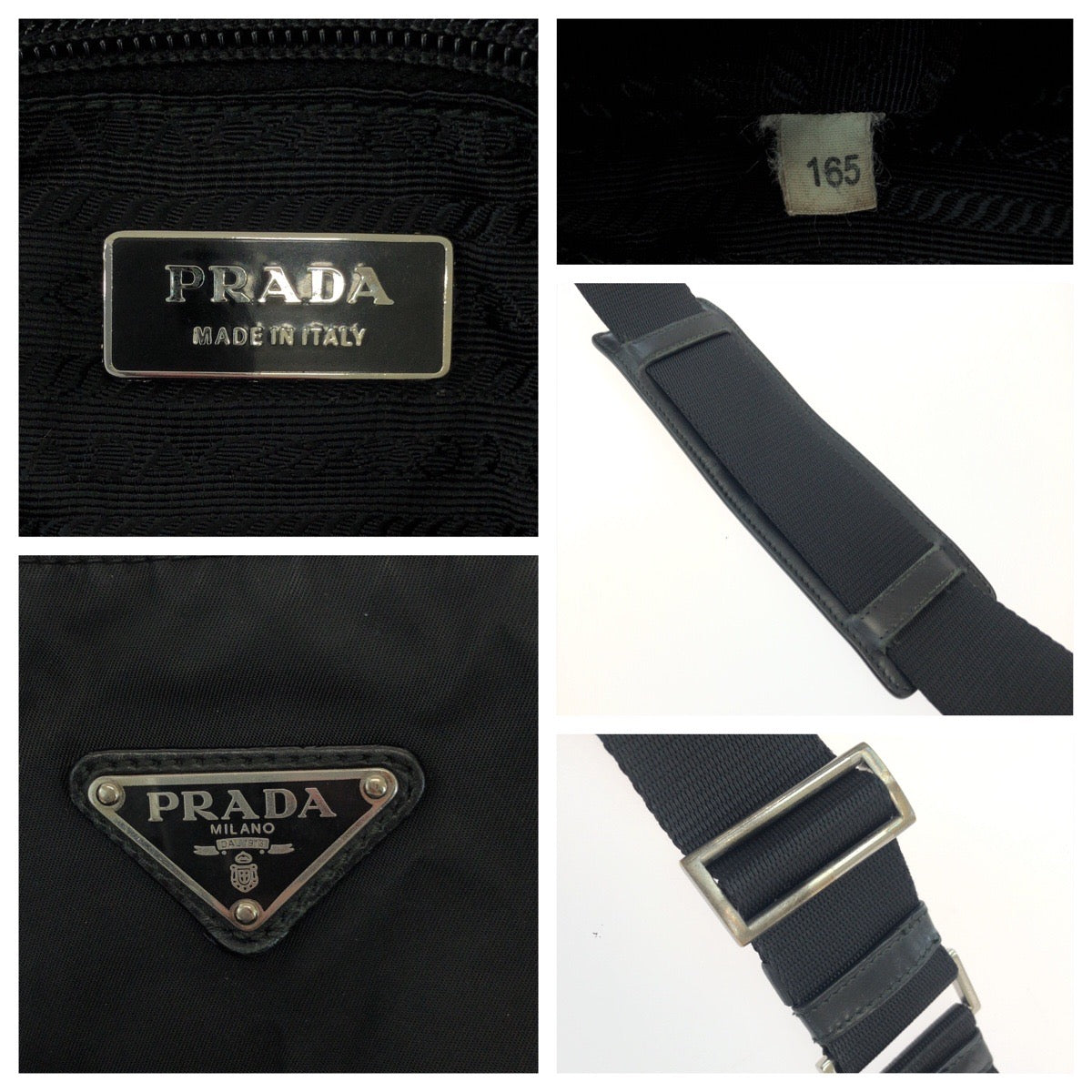 PRADA Shoulder Bag Nylon black Jolder Bag Messenger Bag Test Triangle With logo Women Used Authentic