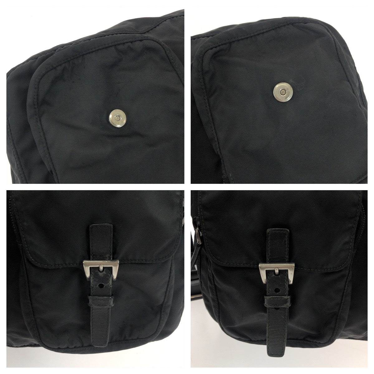 PRADA Shoulder Bag Nylon black Jolder Bag Messenger Bag Test Triangle With logo Women Used Authentic