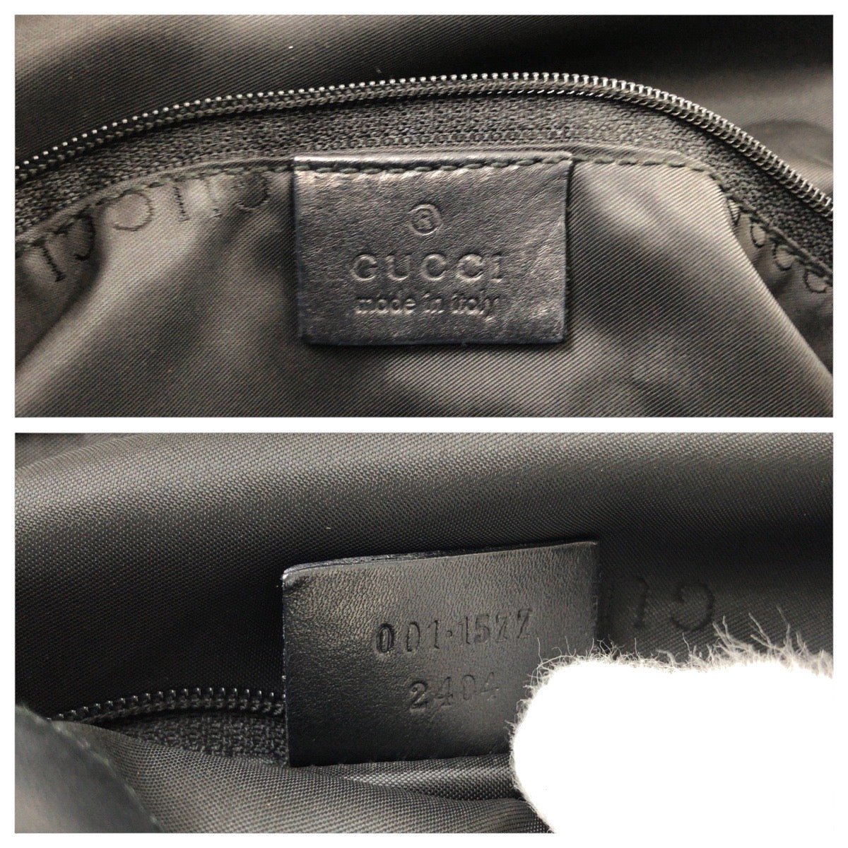 GUCCI Shoulder Bag 001 1577 leather Black SilverMetal Bamboo Women Used Authentic