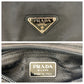 PRADA Tote Bag Nylon Black SilverMetal Tote Bag Shoulder Bag Test Triangle With logo Women Used Authentic