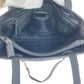 PRADA Tote Bag Nylon, Leather Black SilverMetal Tote Bag Shoulder Bag Test Triangle With logo Women Used Authentic