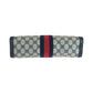 GUCCI Clutch bag GG Supreme Canvas Gray navy Clutch bag business bag Sherry line Women Used Authentic