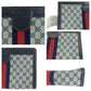 GUCCI Clutch bag GG Supreme Canvas Gray navy Clutch bag business bag Sherry line Women Used Authentic