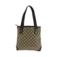 GUCCI Tote Bag 019 0402 GG canvas Brown Beige SilverMetal Tote Bag Shoulder Bag Women Used Authentic