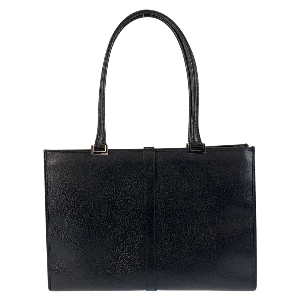 GUCCI Tote Bag 002 1074 leather Black SilverMetal Tote Bag Shoulder Bag Jackie Women Used Authentic