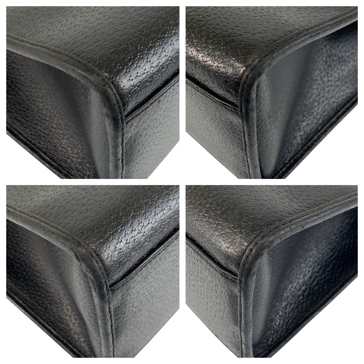GUCCI Tote Bag 002 1074 leather Black SilverMetal Tote Bag Shoulder Bag Jackie Women Used Authentic