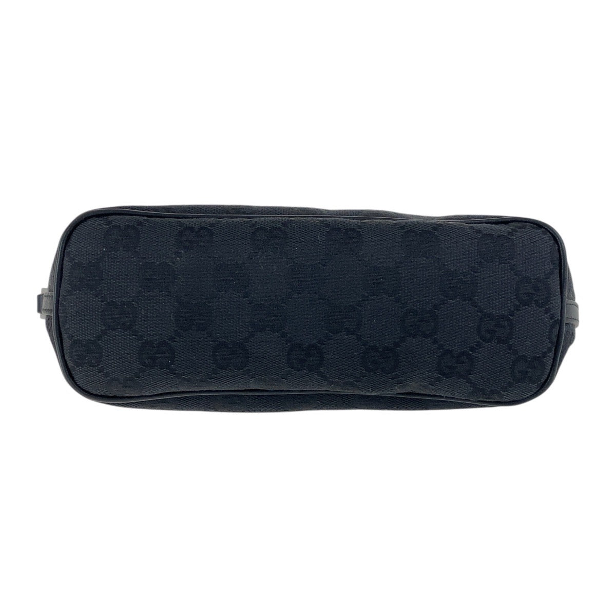 GUCCI Handbag 07198 GG canvas, leather Black SilverMetal Handbag accessory pouch Women Used Authentic