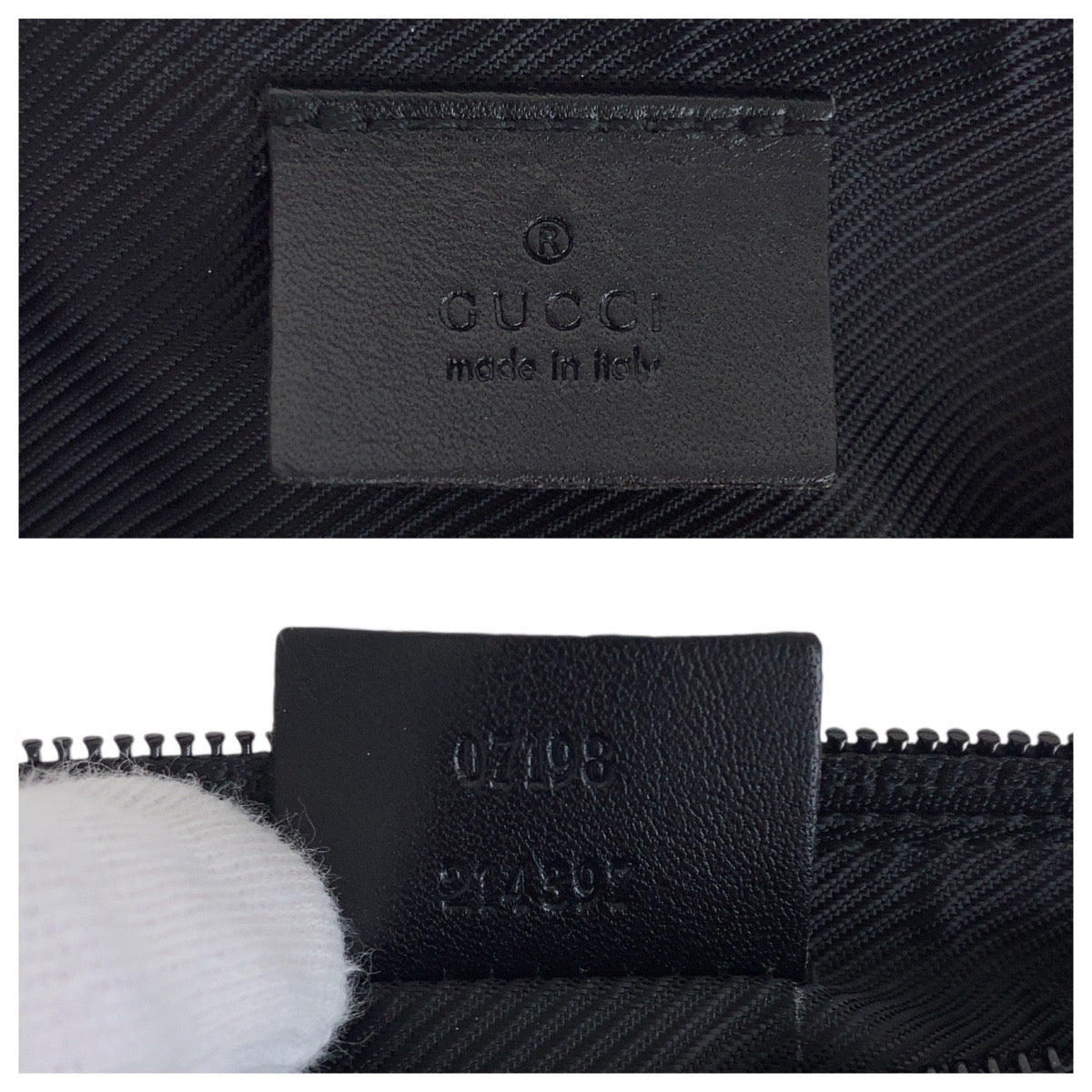 GUCCI Handbag 07198 GG canvas, leather Black SilverMetal Handbag accessory pouch Women Used Authentic