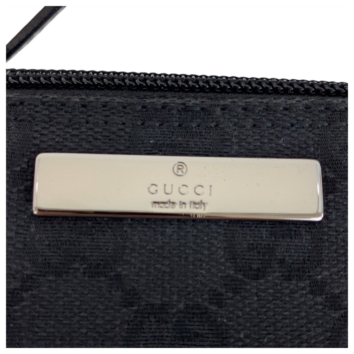 GUCCI Handbag 07198 GG canvas, leather Black SilverMetal Handbag accessory pouch Women Used Authentic