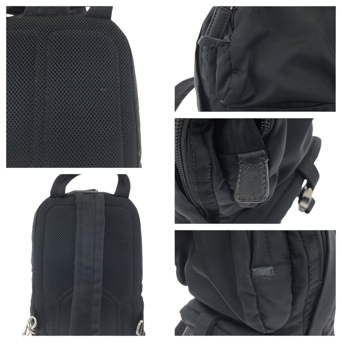 PRADA Sling bag 2VZ013 Nylon black Sling bag Bum bag Test Triangle With logo mens Used Authentic
