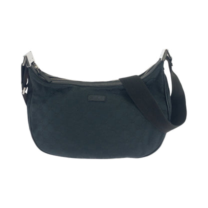 GUCCI Shoulder Bag 122790 GG canvas Black SilverMetal Shoulder Bag Crossbody Women Used Authentic