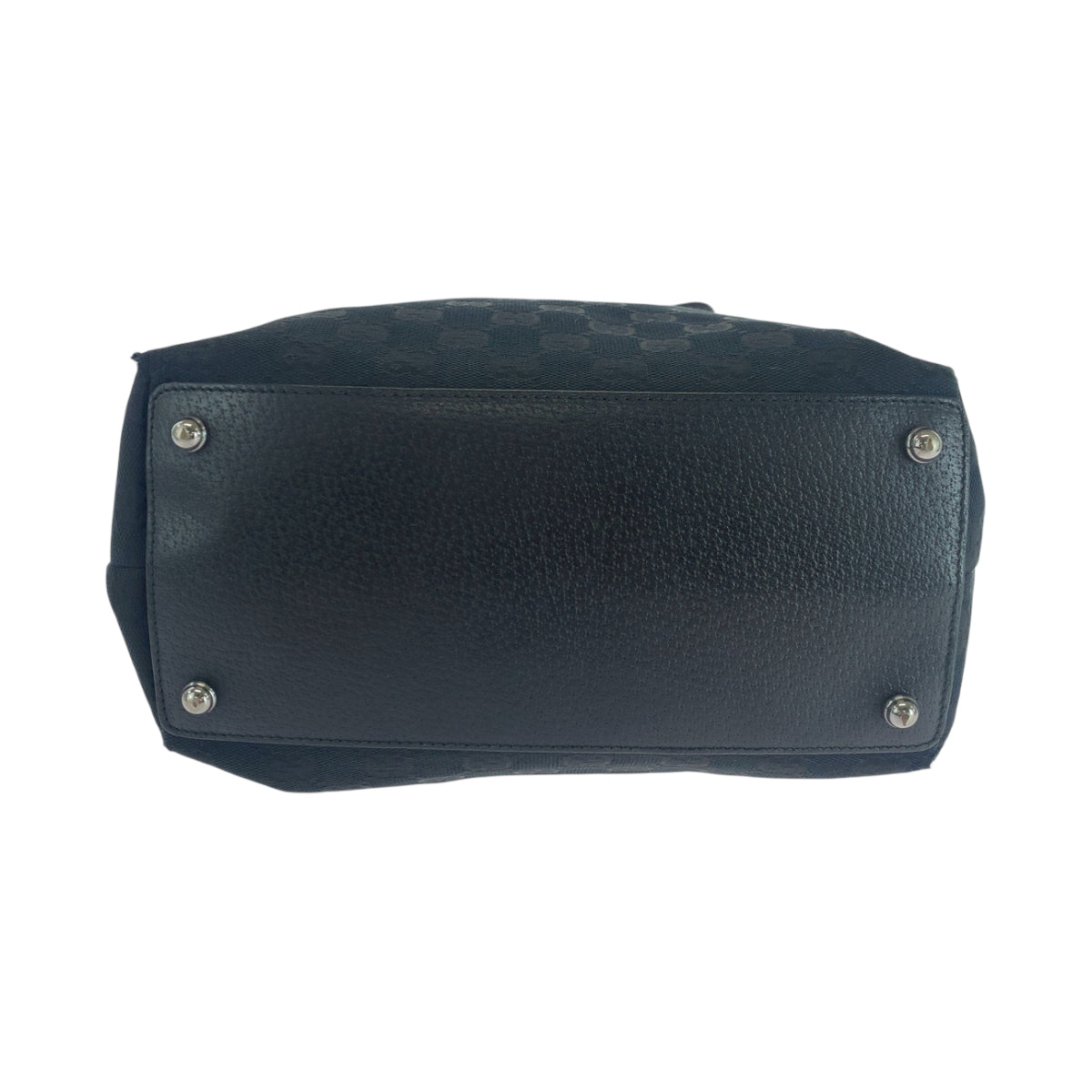 GUCCI Tote Bag 420836 GG canvas Black SilverMetal Tote Bag Shoulder Bag Women Used Authentic