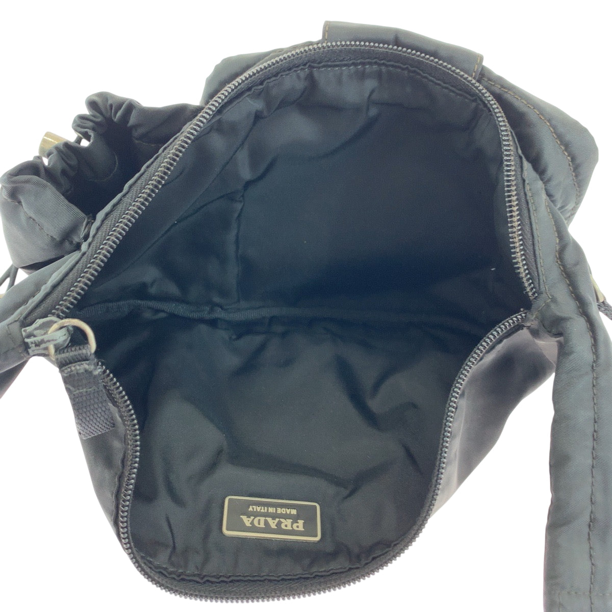 PRADA Waist bag VA0056 Nylon Black Silver Metal Waist Bag Bum Bag Test Triangle With logo mens Used Authentic