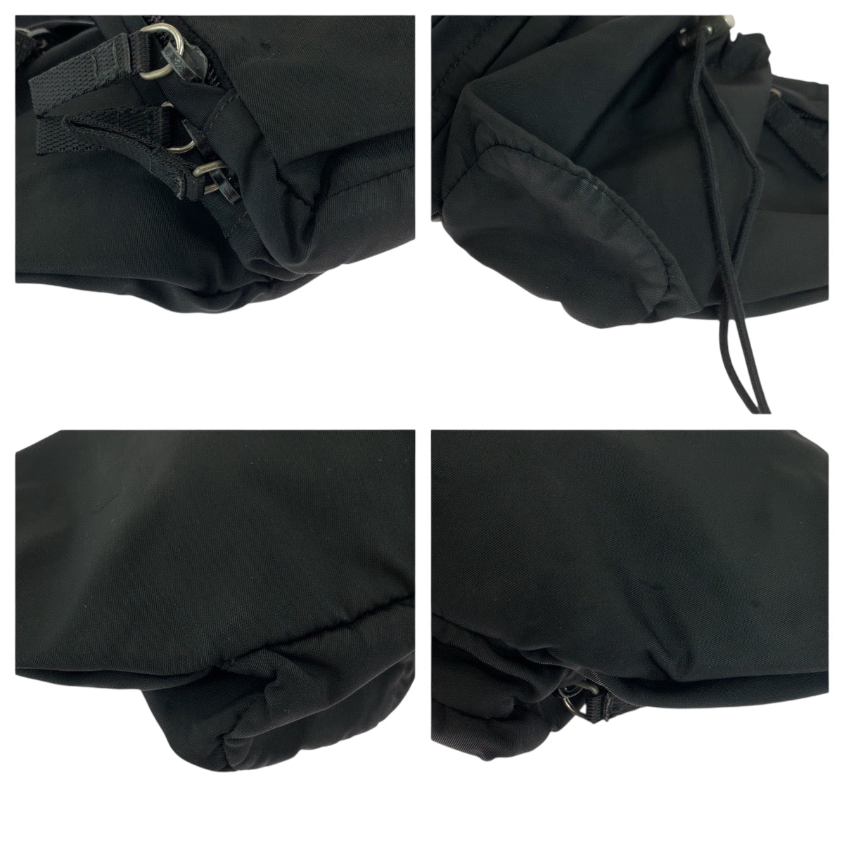 PRADA Waist bag VA0056 Nylon Black Silver Metal Waist Bag Bum Bag Test Triangle With logo mens Used Authentic