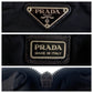 PRADA Pouch Nylon, Leather Black SilverMetal Pouch Cosmetics Pouch Test Triangle With logo Women Used Authentic