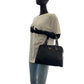 PRADA Handbag Nylon, Leather Black SilverMetal Test Triangle With logo Women Used Authentic