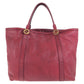 GUCCI Tote Bag 336756 leather Red Gold Metal Tote Bag Shoulder Bag Interlocking Women Used Authentic
