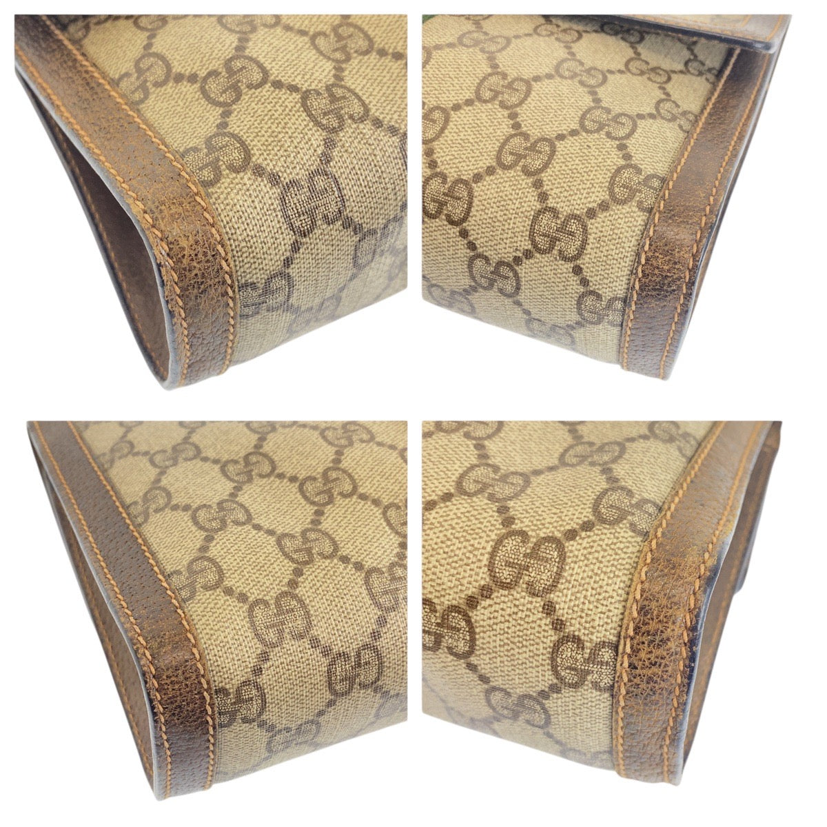 GUCCI Clutch bag 67 014 3087 GG Supreme Canvas beige Old Gucci Shelly Line