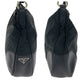 PRADA Shoulder Bag Nylon, Leather Black Silver Metal Hobo Shoulder Bag Test Triangle With logo Women Used Authentic
