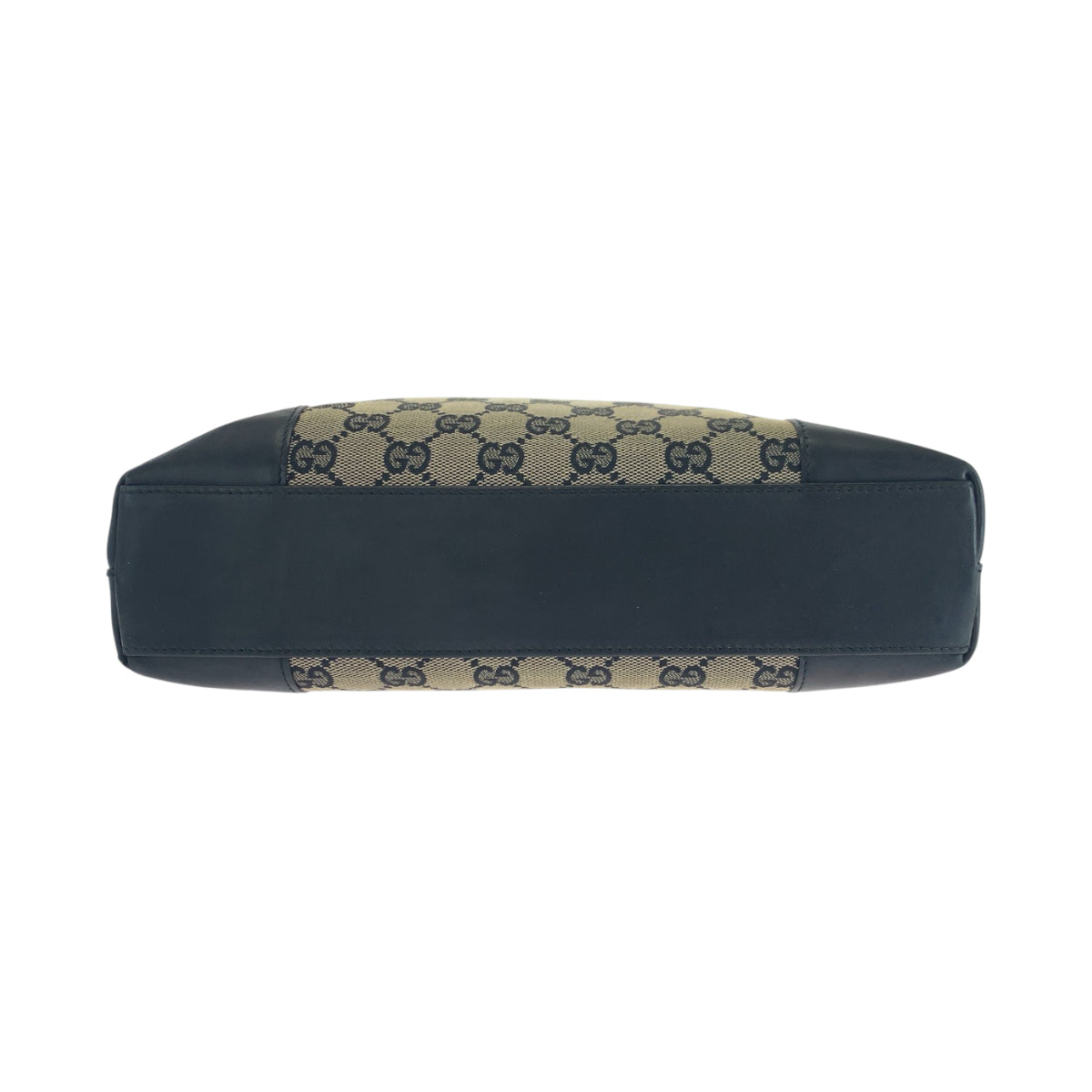 GUCCI Shoulder Bag 001 4231 GG canvas Black Beige Gold Metal One Shoulder Bag Women Used Authentic