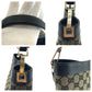 GUCCI Shoulder Bag 001 4231 GG canvas Black Beige Gold Metal One Shoulder Bag Women Used Authentic