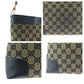GUCCI Shoulder Bag 001 4231 GG canvas Black Beige Gold Metal One Shoulder Bag Women Used Authentic