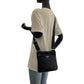 PRADA Shoulder Bag Nylon Black SilverMetal Shoulder Bag pochette Test Triangle With logo Women Used Authentic