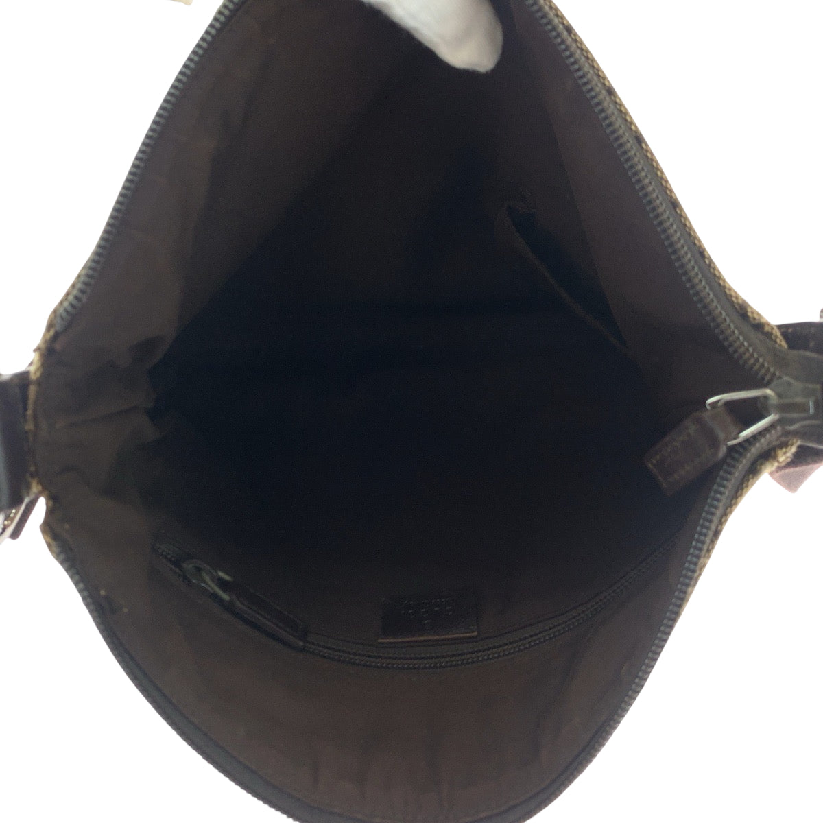 GUCCI Shoulder Bag 145857 GG canvas Beige Brown SilverMetal Shoulder Bag Sacoche punching Women Used Authentic