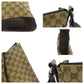 GUCCI Shoulder Bag 145857 GG canvas Beige Brown SilverMetal Shoulder Bag Sacoche punching Women Used Authentic